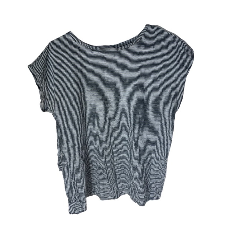 LOFT silver turquoise short sleeve S striped t-shirt